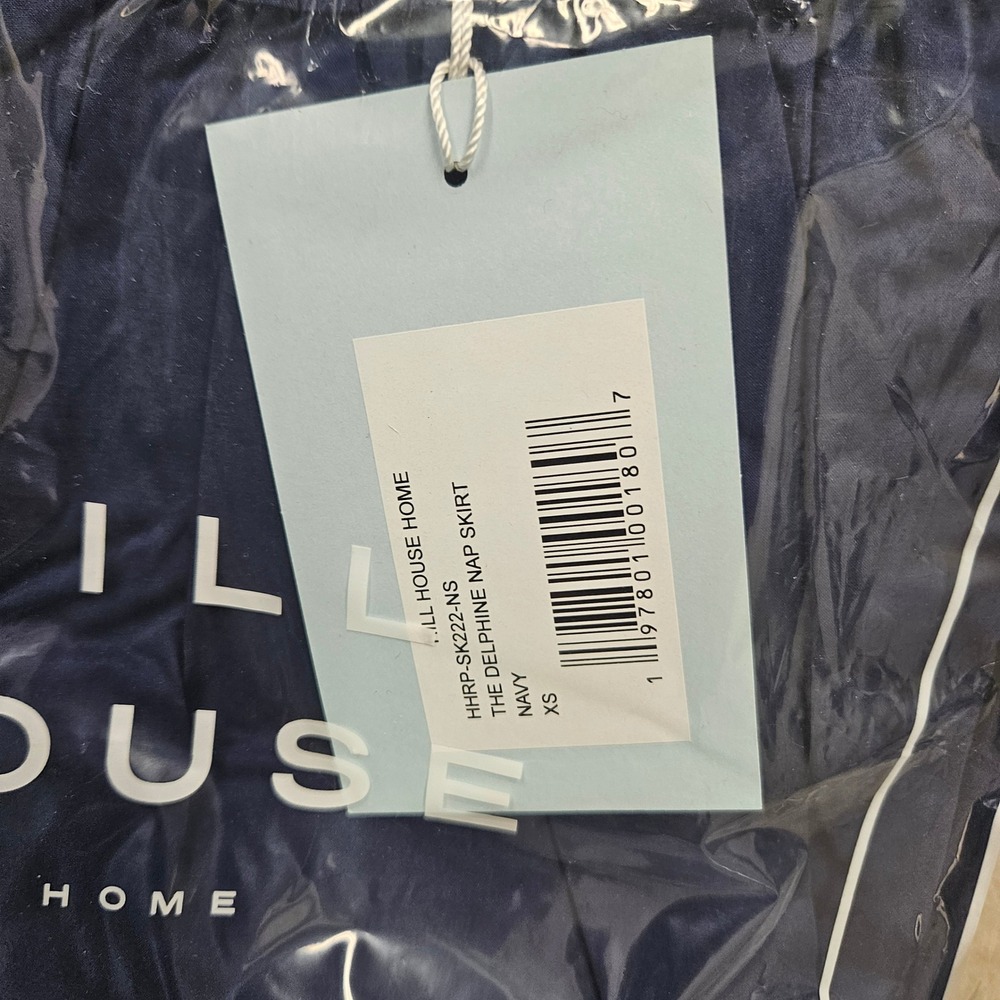 Hill House Home Delphine Nap Skirt Womens XS Navy Blue Smocked Cotton Midi Skirt - Picture 6 of 7